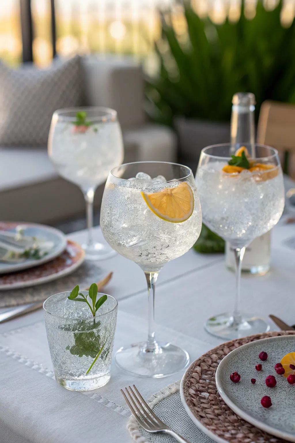 Ice-transparent drinkware infuses grace into your winter table.