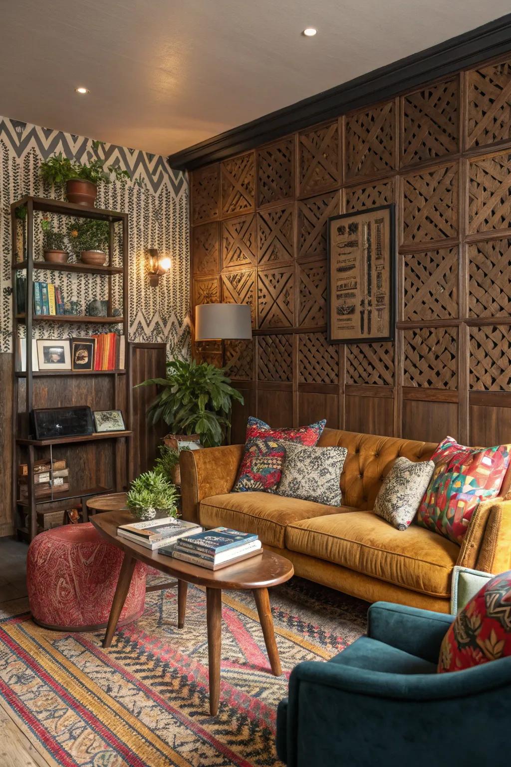 Patterned panels inject personality into your space.