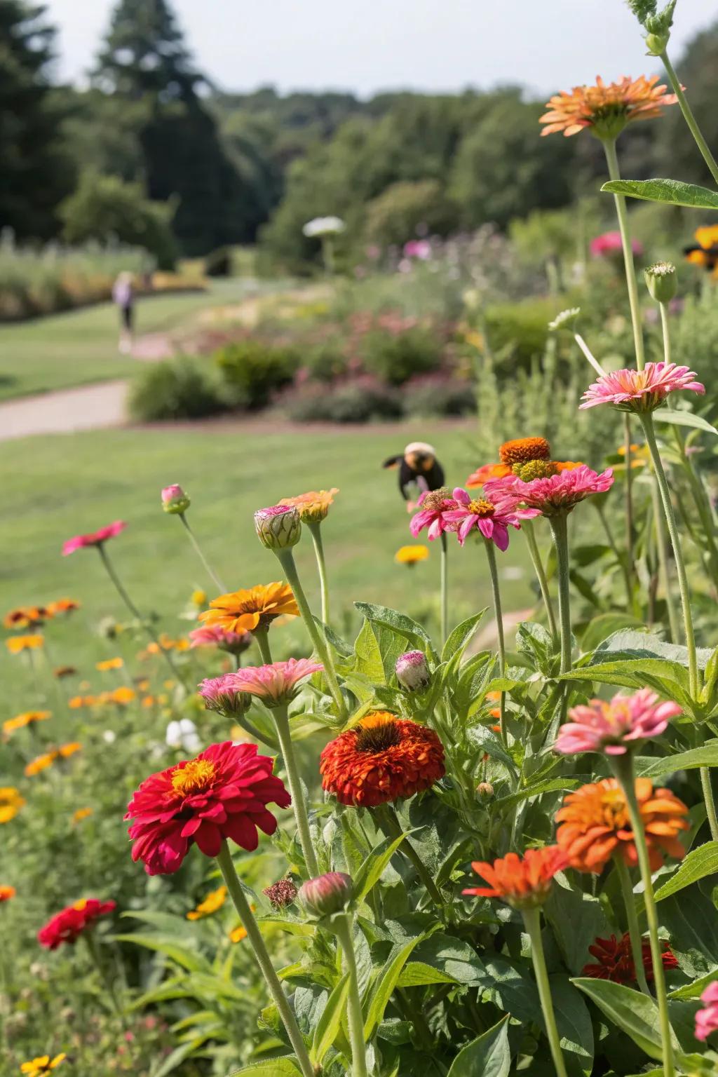 A bustling wildlife refuge, showcasing Glowblooms harmonized with indigenous flora.