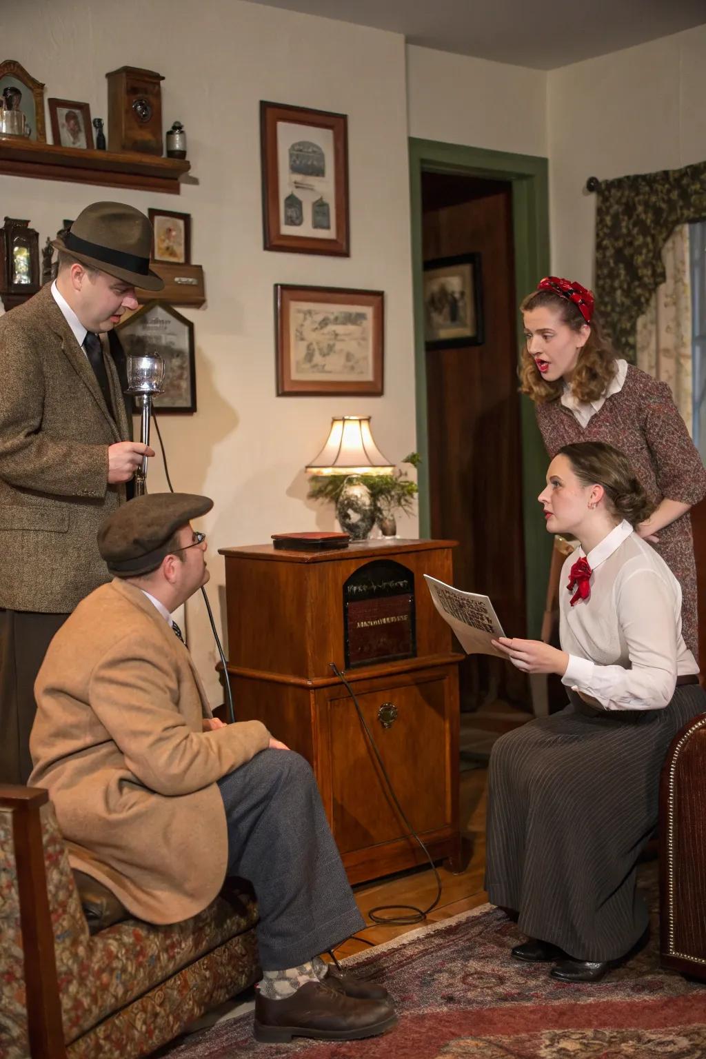 With a night of vintage radio plays, you can have your guests tell stories.
