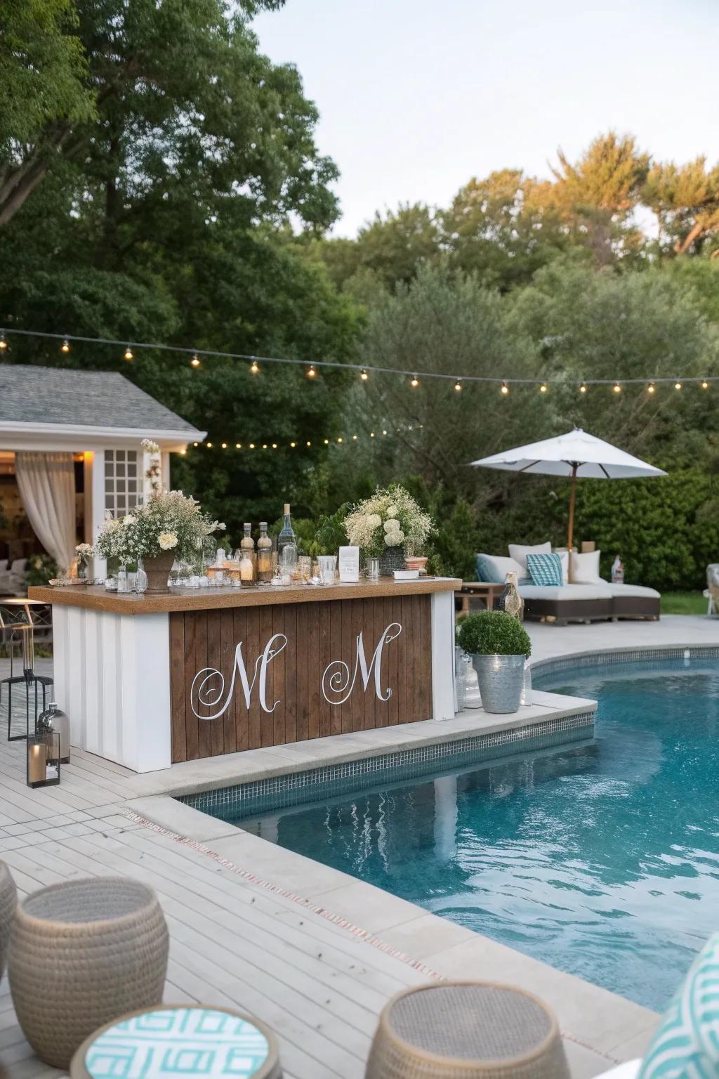 Personal touches make your poolside bar uniquely yours and special.