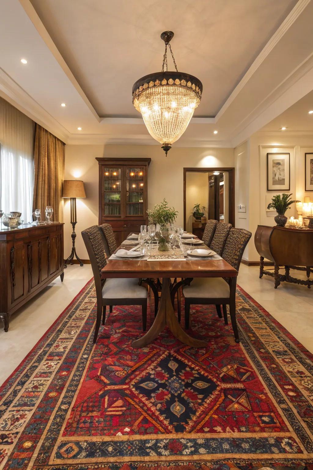 Defining carpets anchor and define the space.