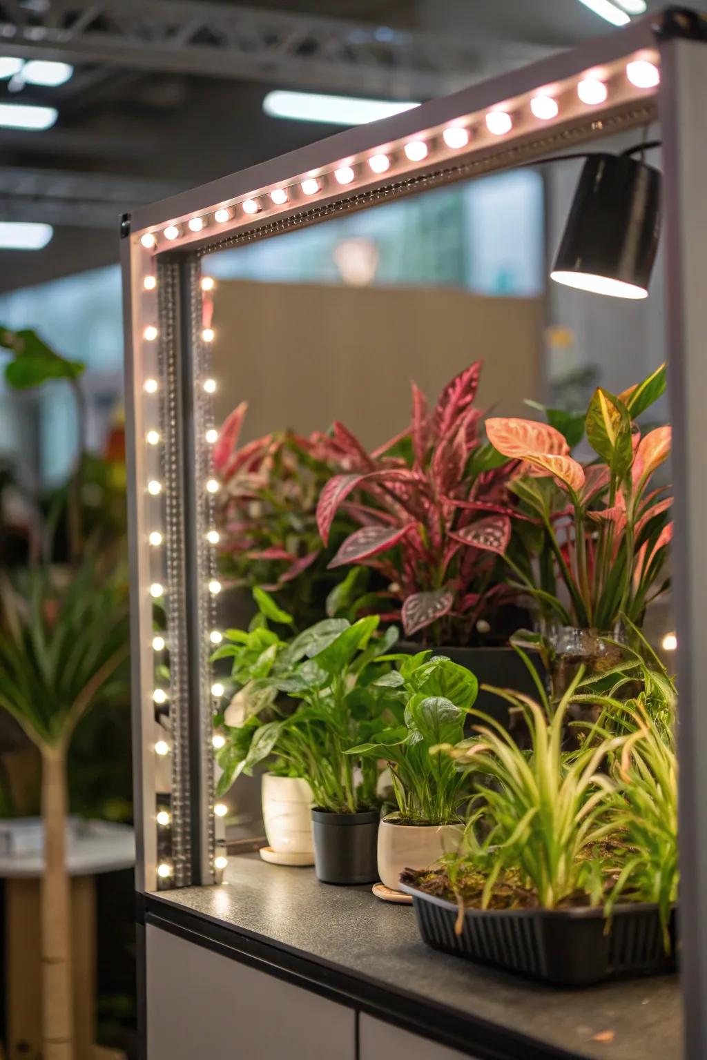 Mirrored grow light boards improve light distribution and the appearance of space.