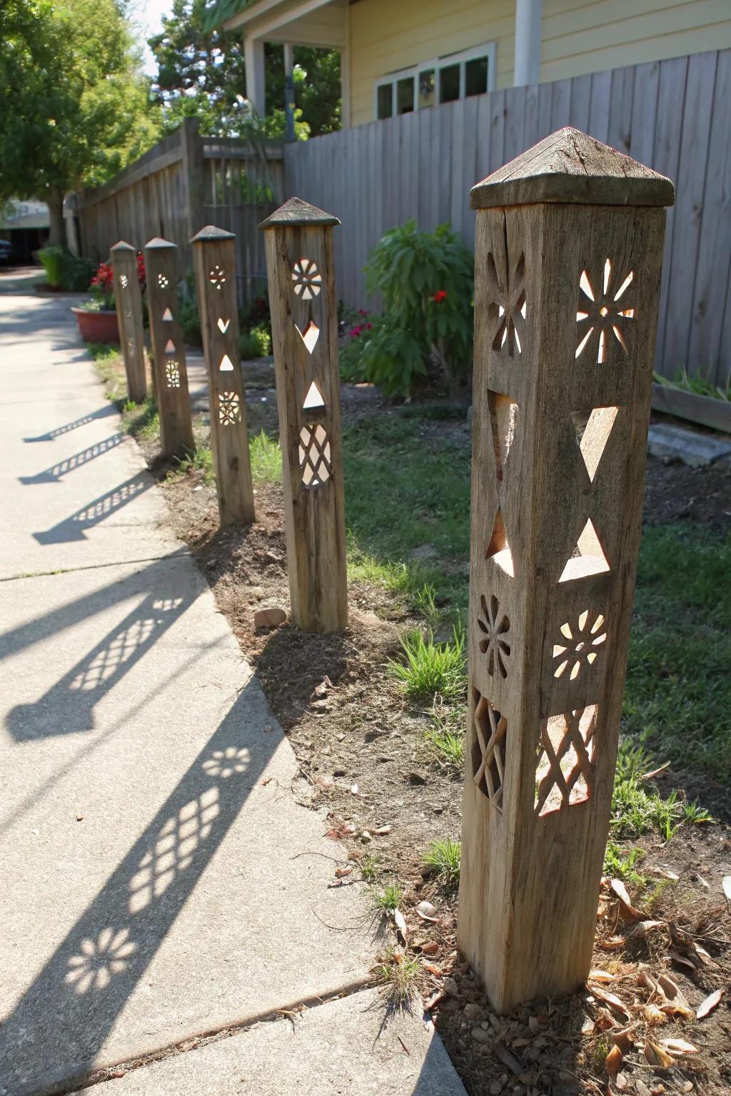 Experiment with light and shadow utilizing geometric aperture pillars.