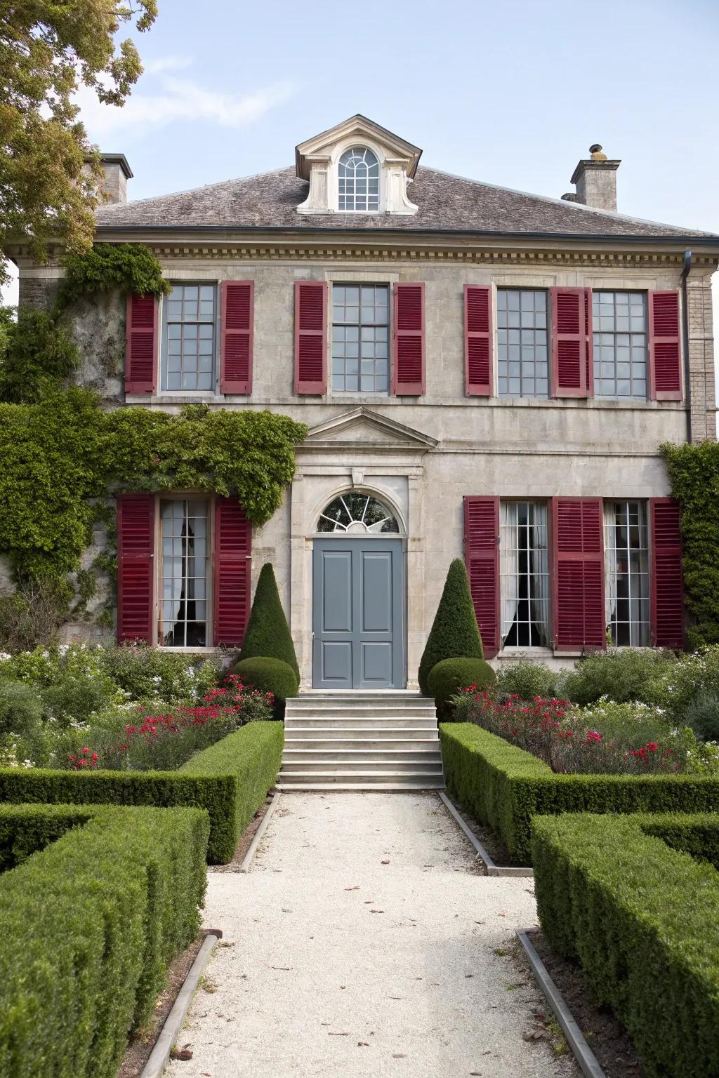 A regal, sophisticated touch is delivered through ruby.