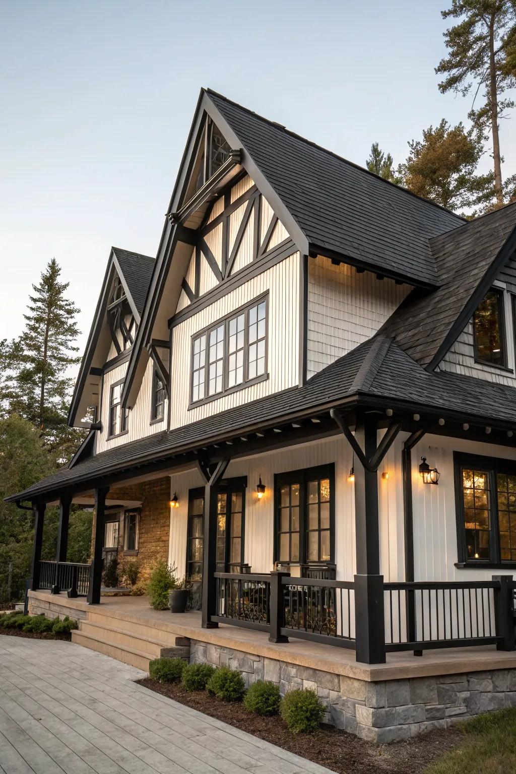 Lodge-inspired design combines coziness with sophistication.