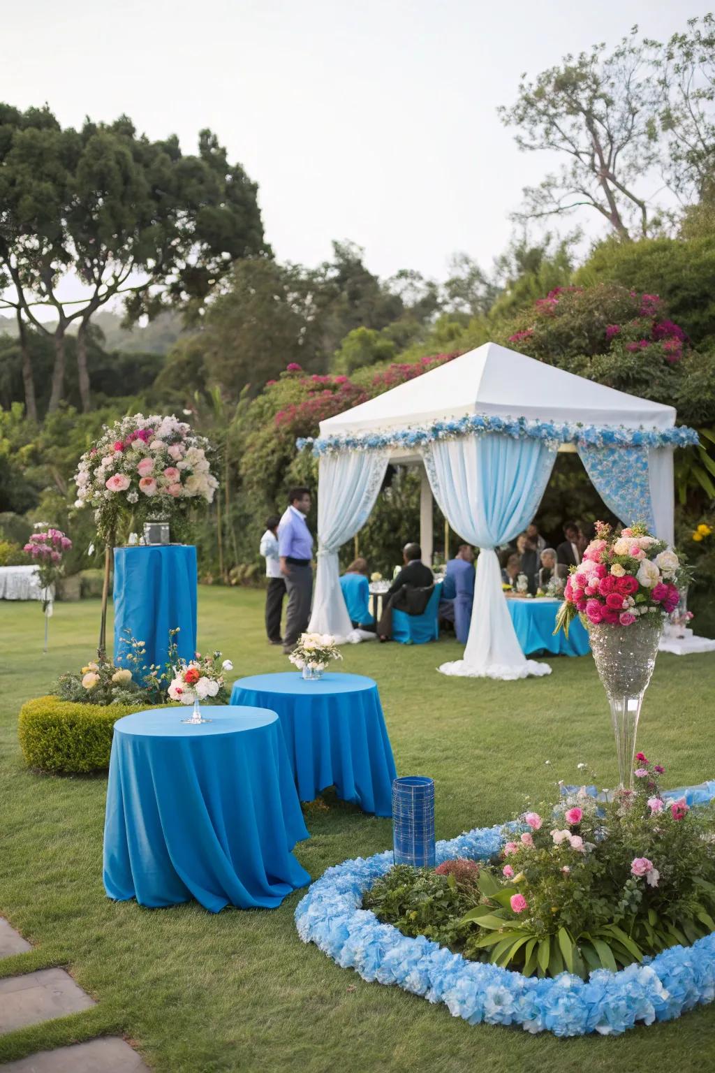 A whimsical azure garden social combines nature with elegance.
