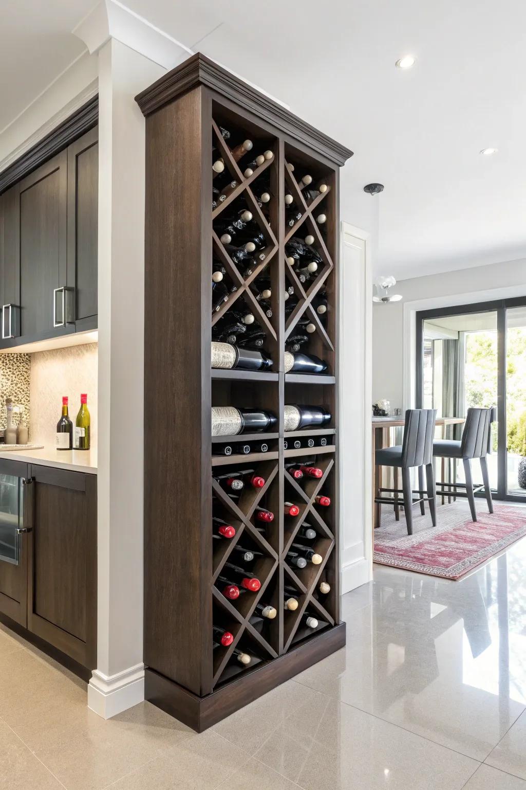 With a wine rack that is designed to be symmetrical, you can create balance and peace.