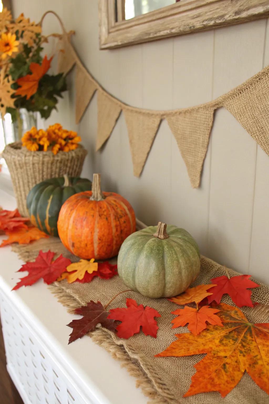 Hessian ties together seasonal decor with seamless beauty.
