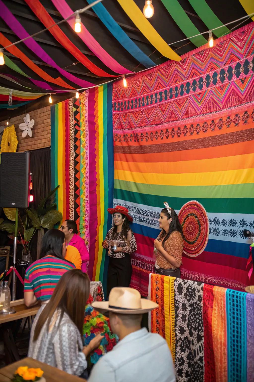 Produce stunning visuals using a serape backdrop.