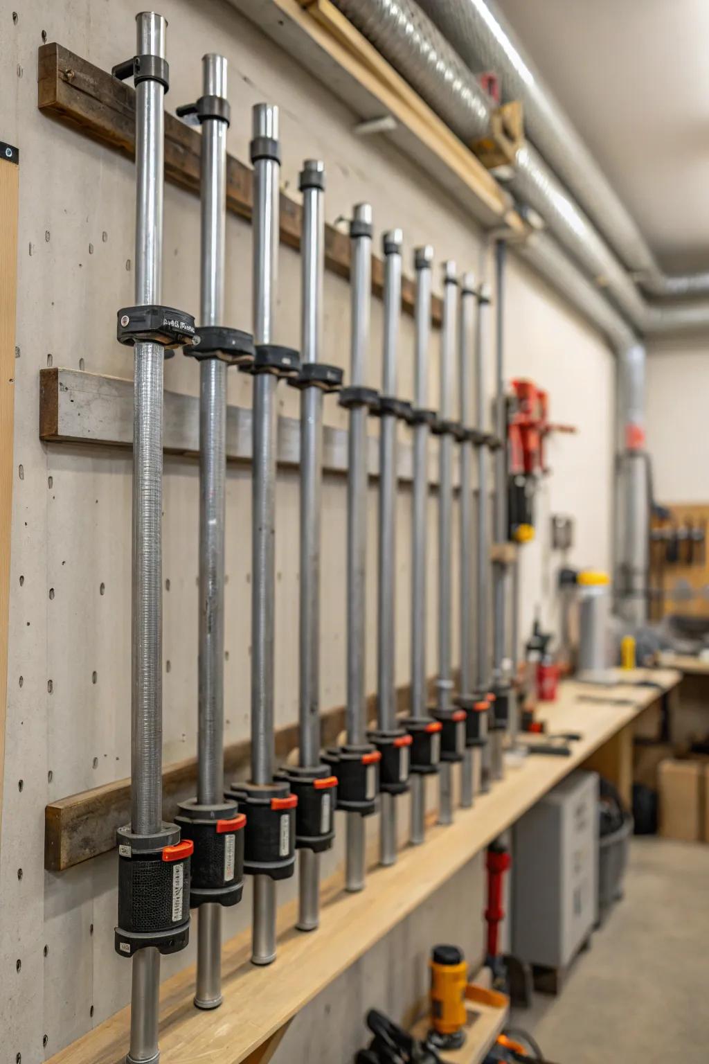 Upright pipes present a resilient and space-efficient clamp arrangement solution.
