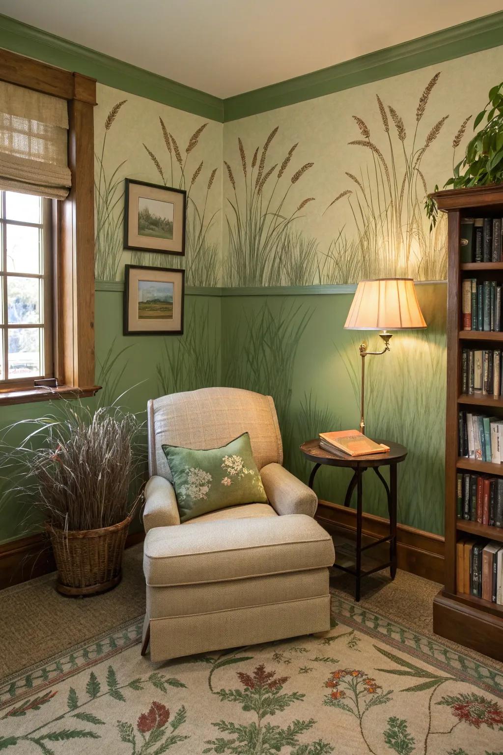 Dune grass green promotes relaxation and calm.