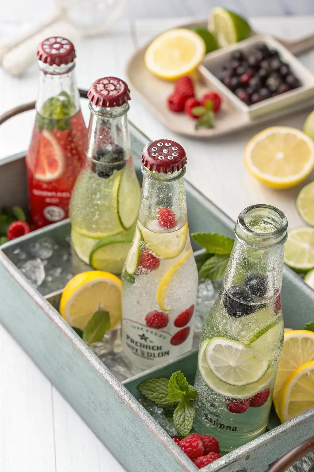 Bubbly water, a revitalizing and elegant drink option.