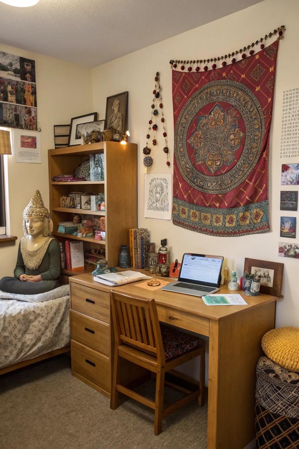 A heritage nook adds personal depth to your dorm.