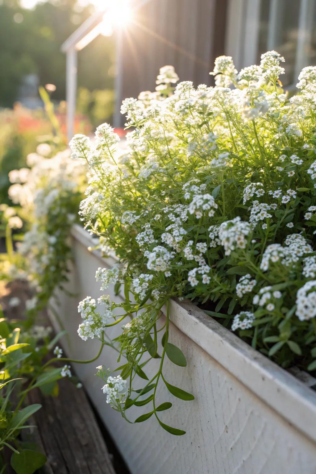 Sweet Alyssum bringing a soft and fragrant touch to the garden.
