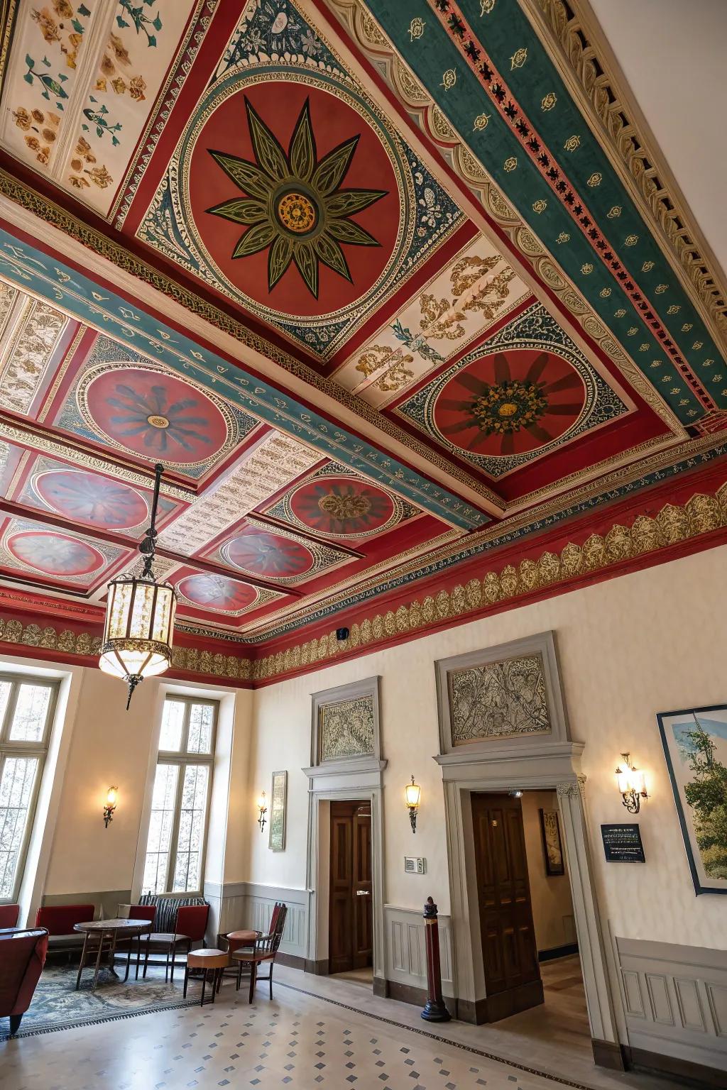 Statement ceilings add unexpected flair.