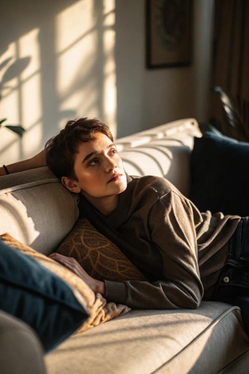 Bathed in light highlighting the serene interplay of illumination and shadow.