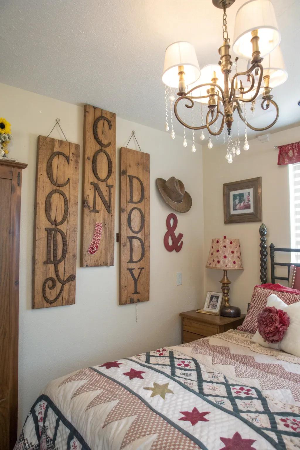 Custom signs make the space uniquely yours.