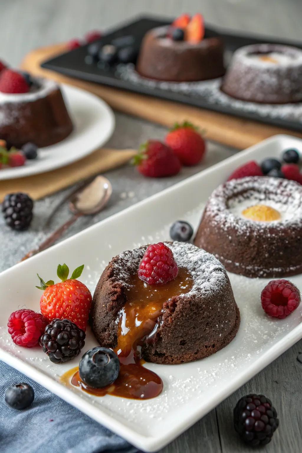 Choc lava puddings, a sweet and indulgent finale to a December dinner.