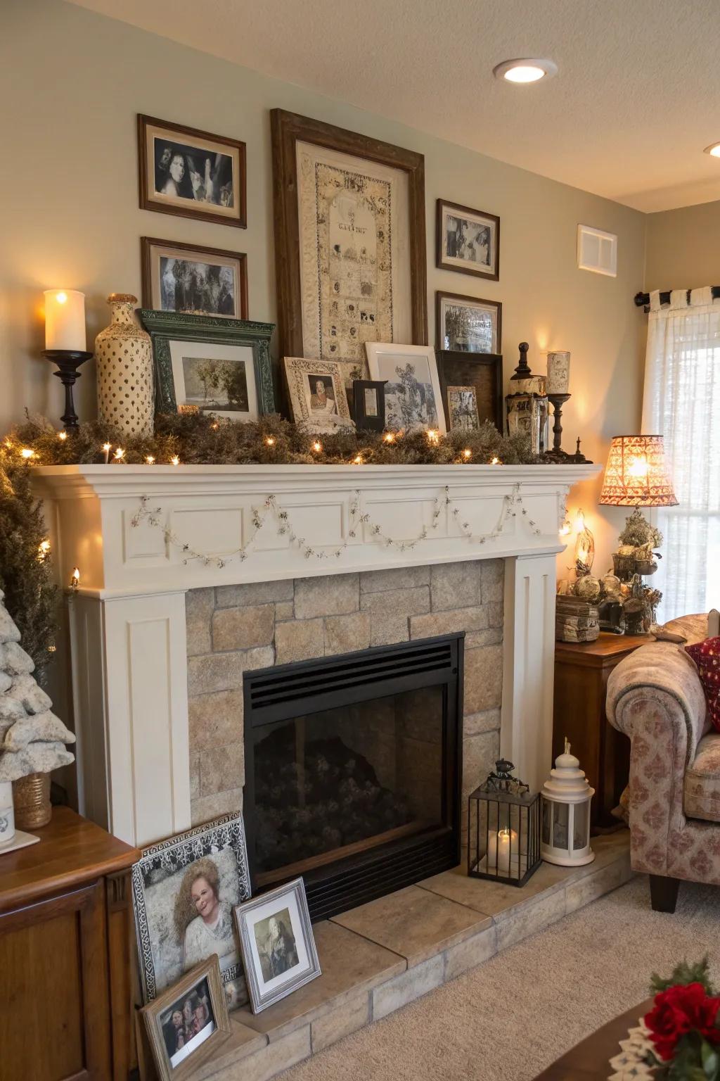 An eclectic mix of ornaments offers personal nostalgia.
