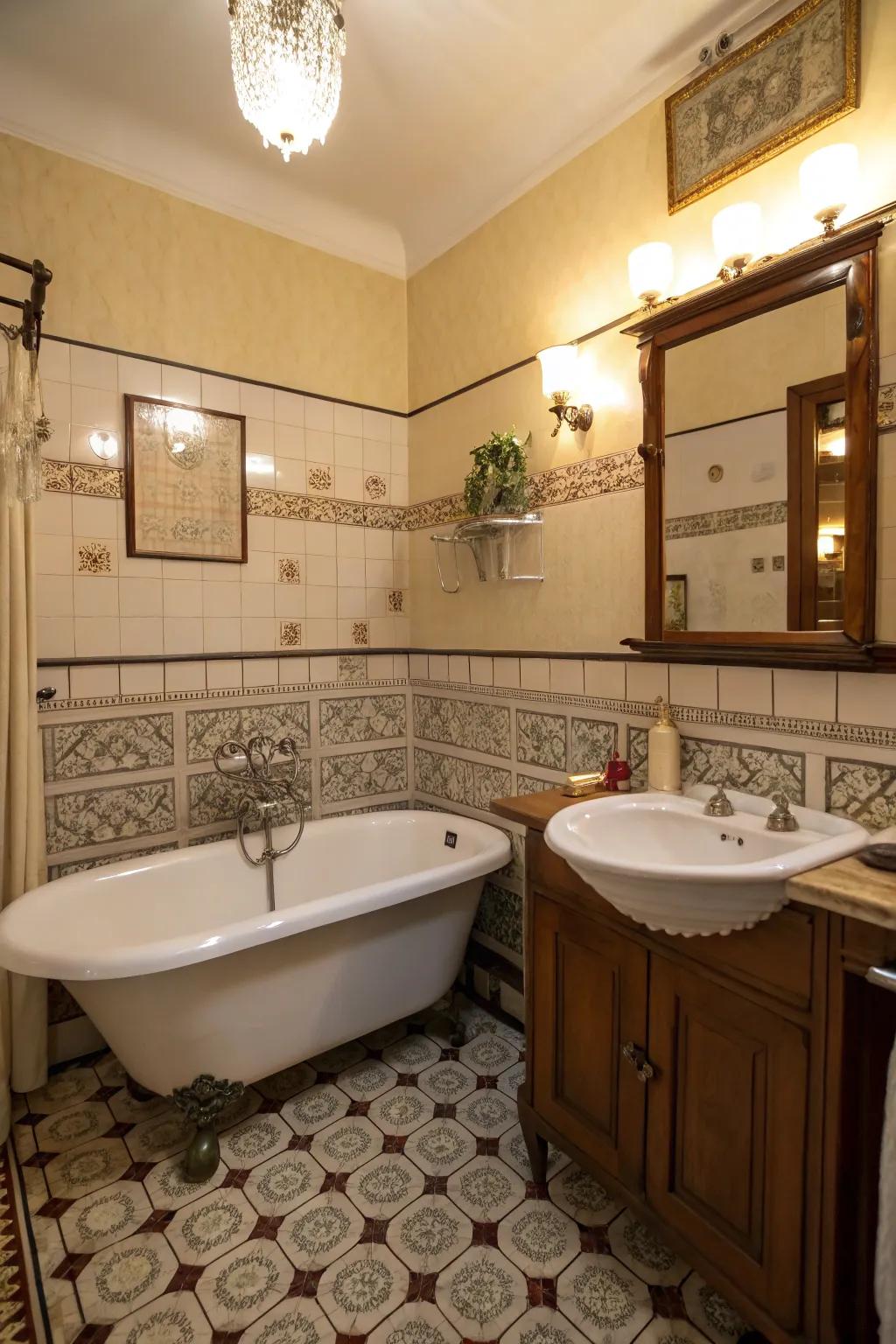 Heritage nuances bring charm and agelessness to the ensuite.