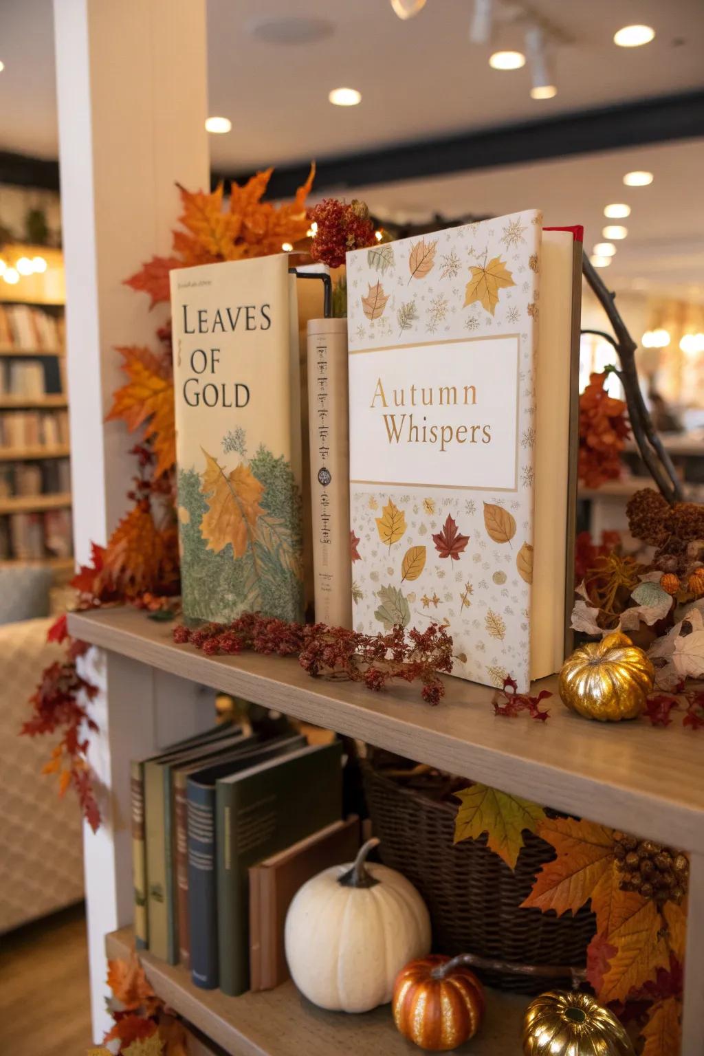 Curate a seasonal book display for fall.