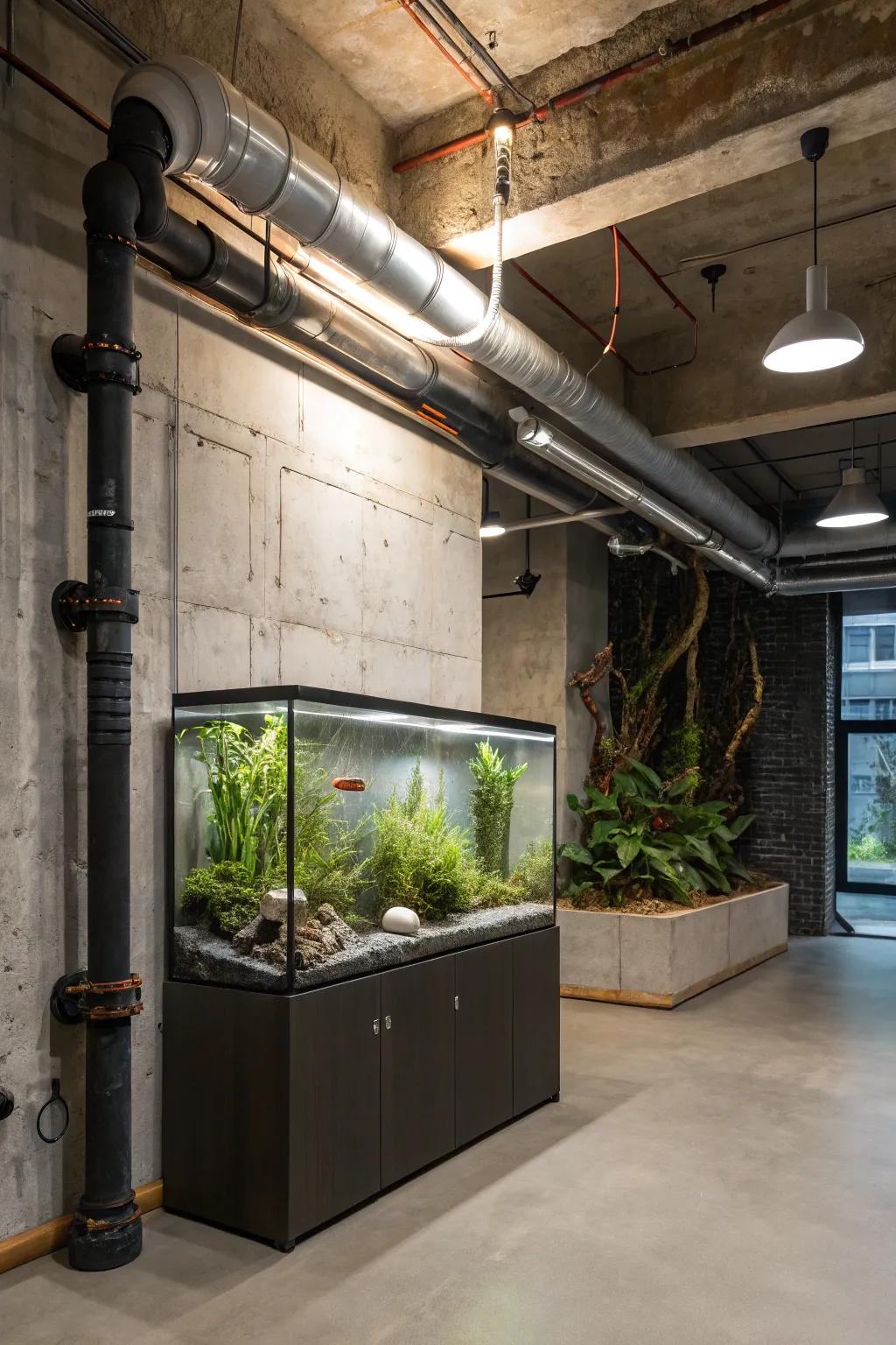 Achieve an edgy look with industrial chic.