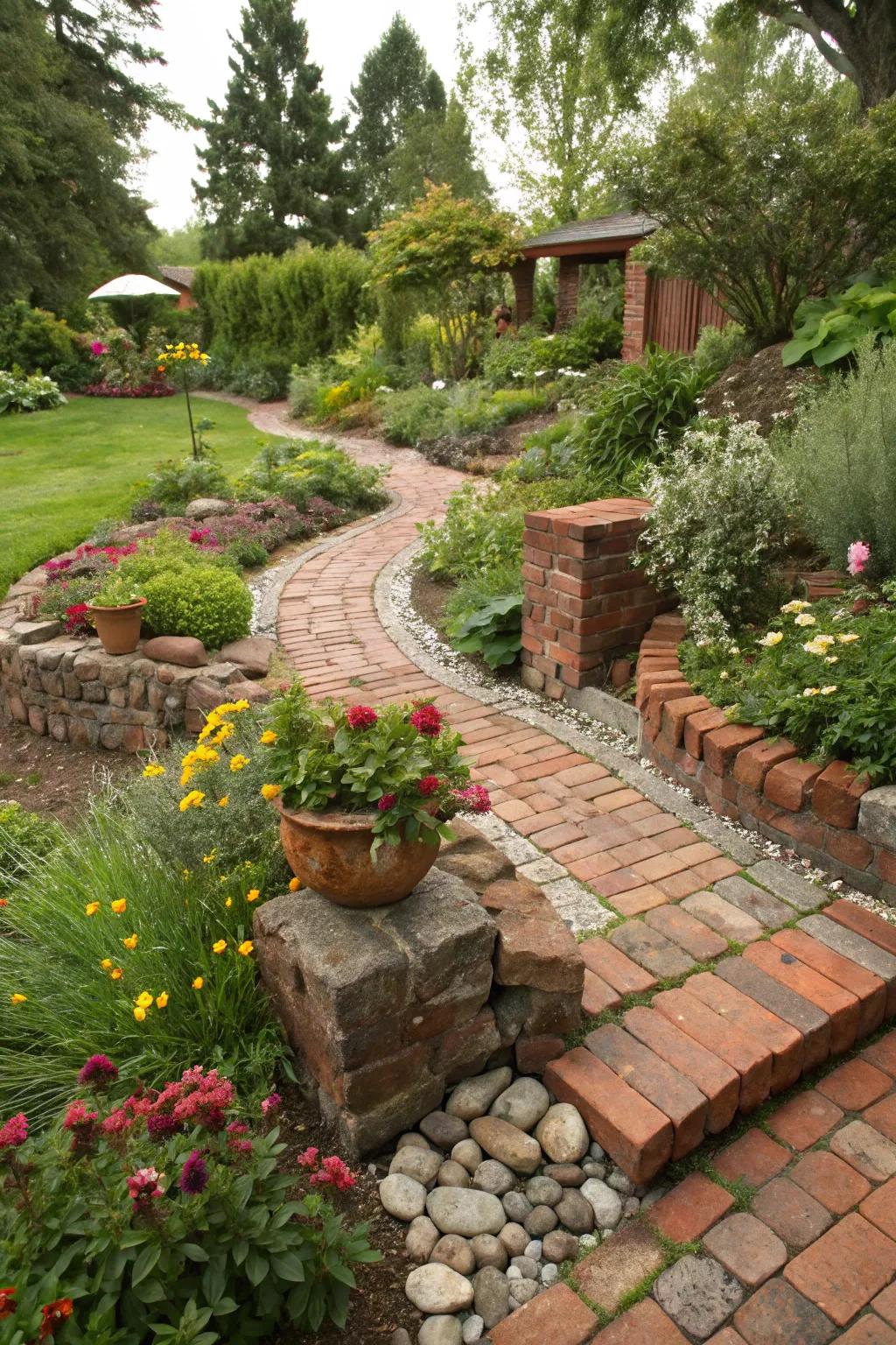 Repurposing materials adds a unique and sustainable touch to gardens.