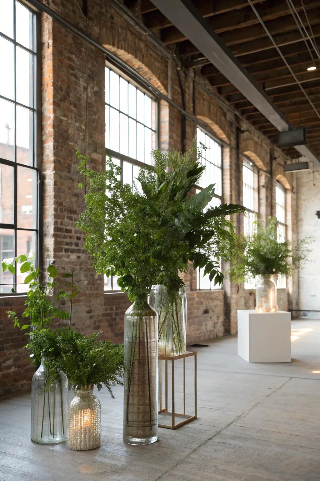 Mixed substances inside displays forge a modern, industrial texture.