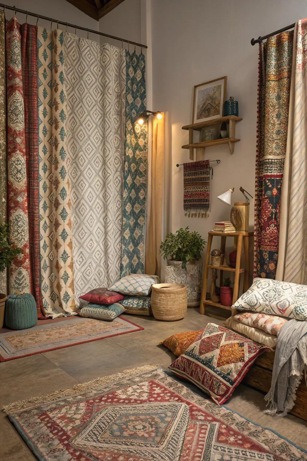 Mixing patterns adds depth and personality to your room.