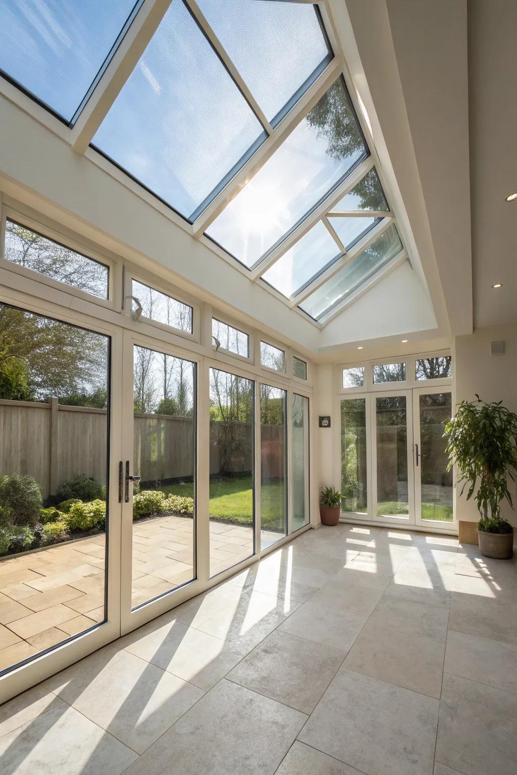 A ceiling light enhancing ambiance by providing more light.