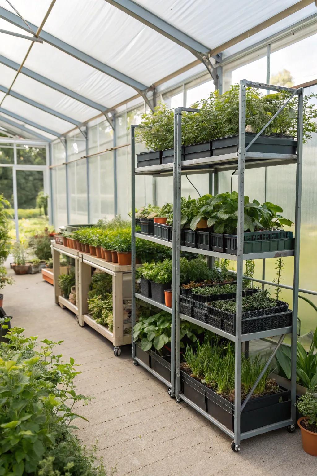 Compact collapsible shelf units offer versatile application.