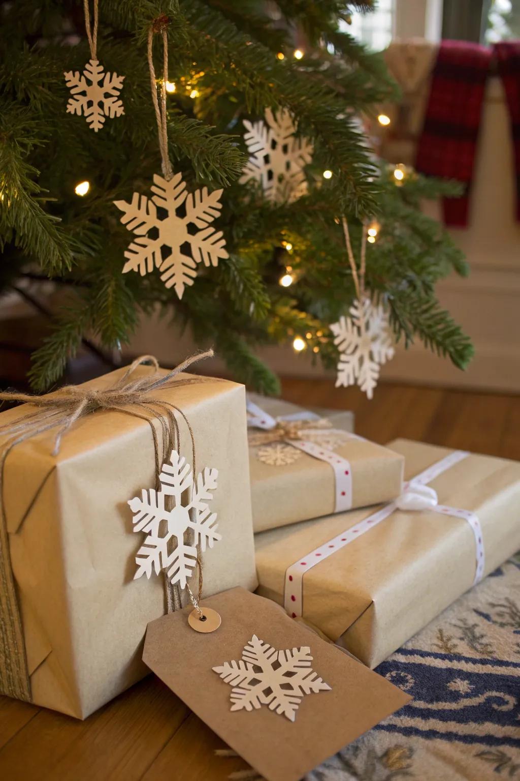 Personalize your gifts using snowflake gift labels.
