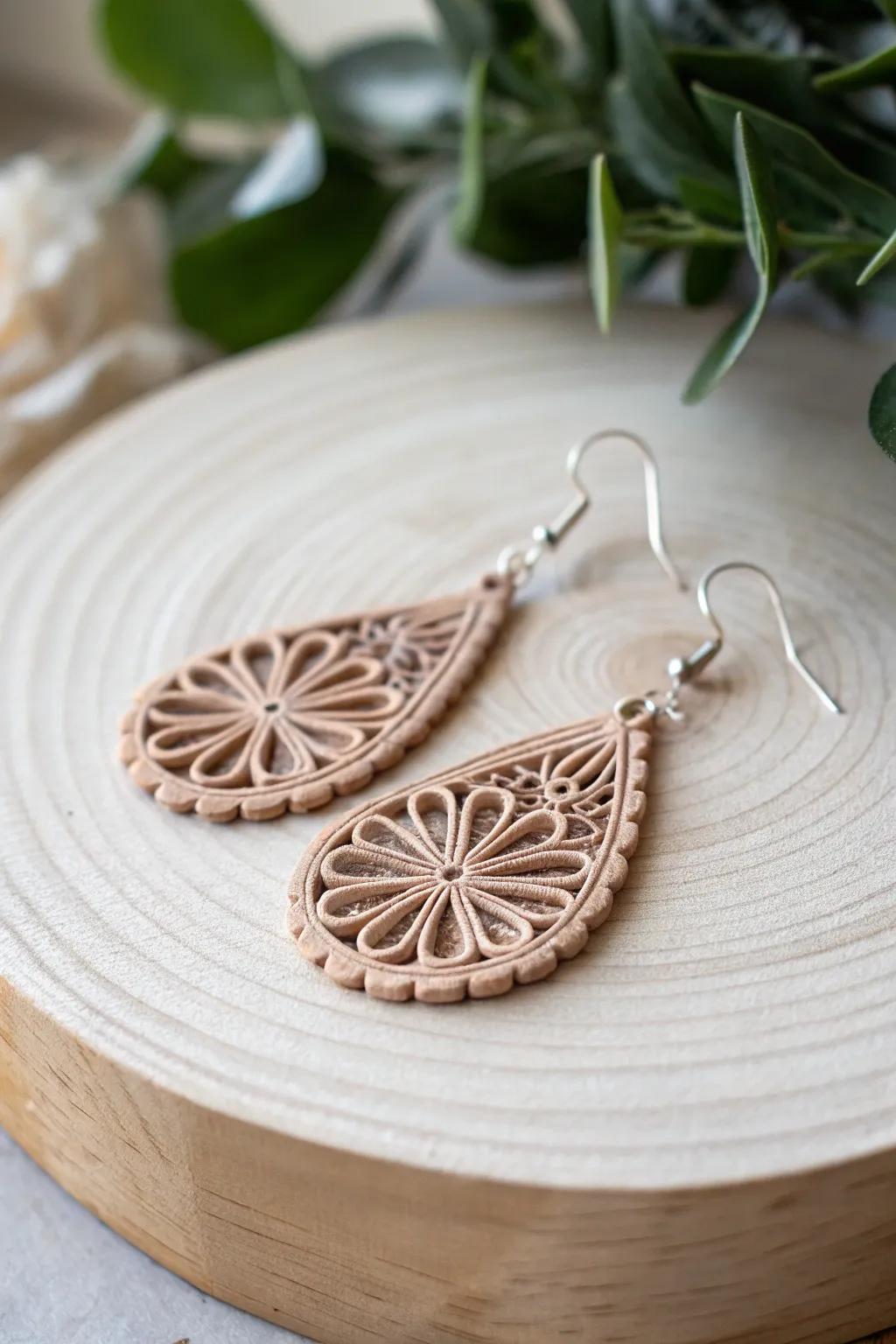 With handcrafted web clay earrings that combine minimalist design and bohemian charm, you may embrace elegance.