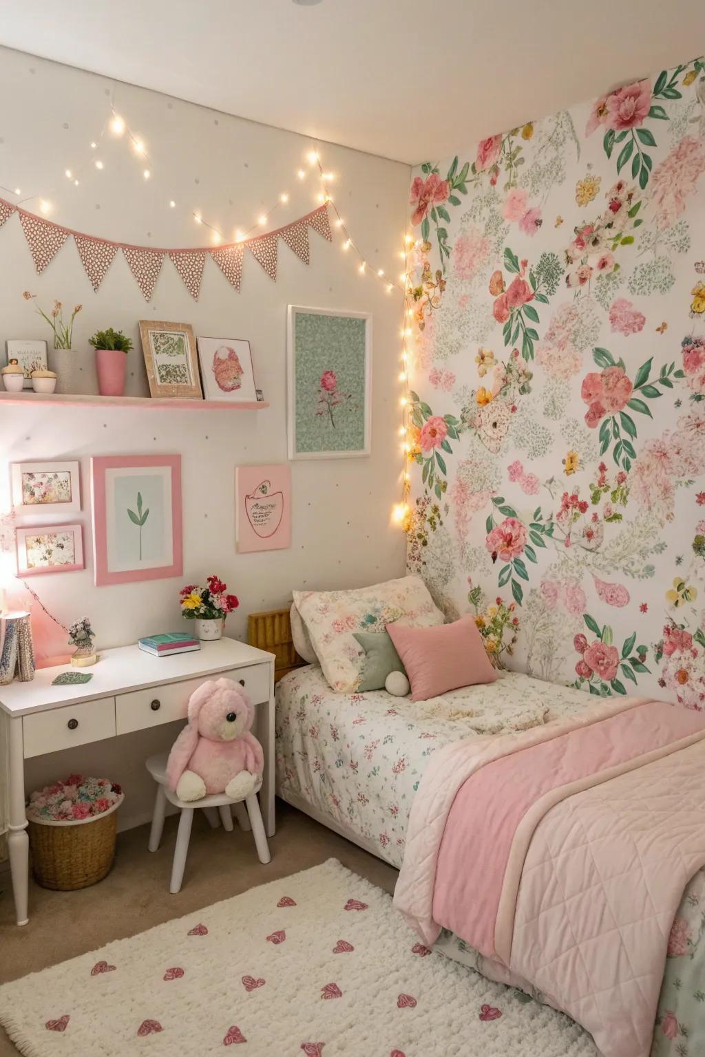 Floral accents add elegance and style.