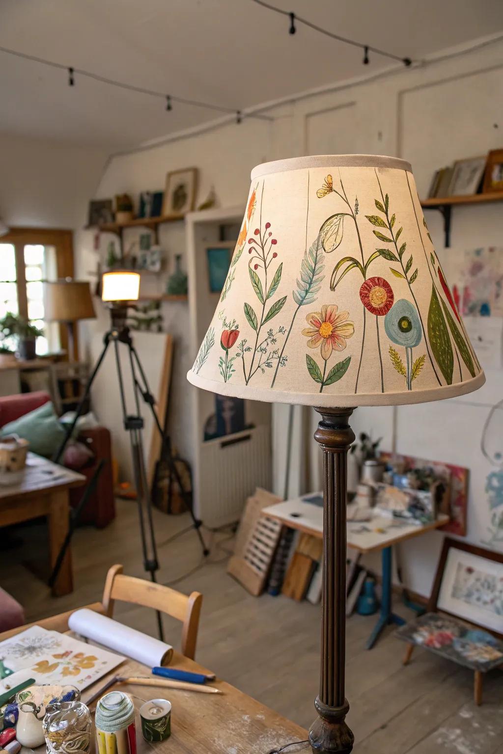 Incorporate a creative spin using painted edges on your lampshade.