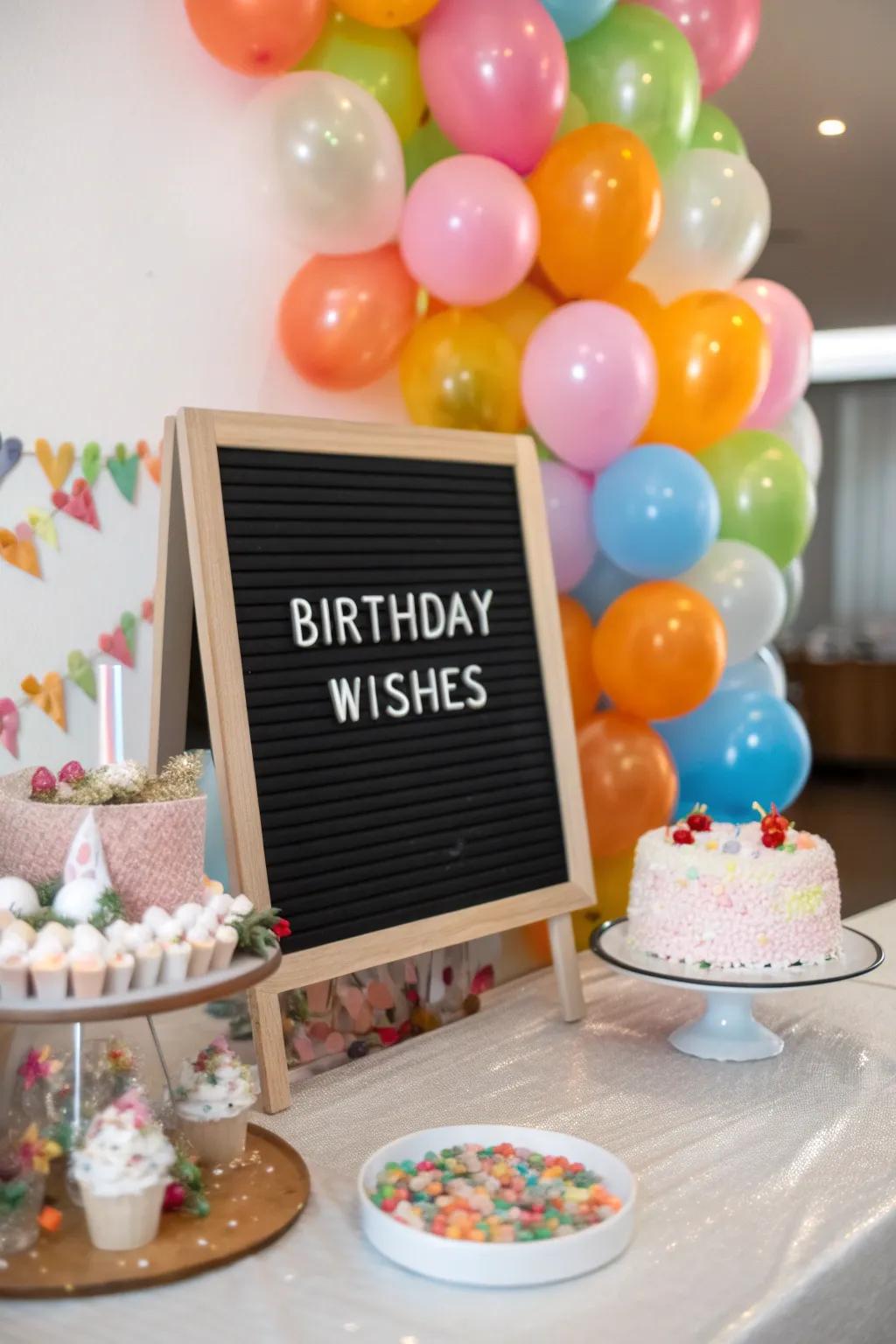 Commemorate birthdays with sincere wishes exhibited on your letter board.