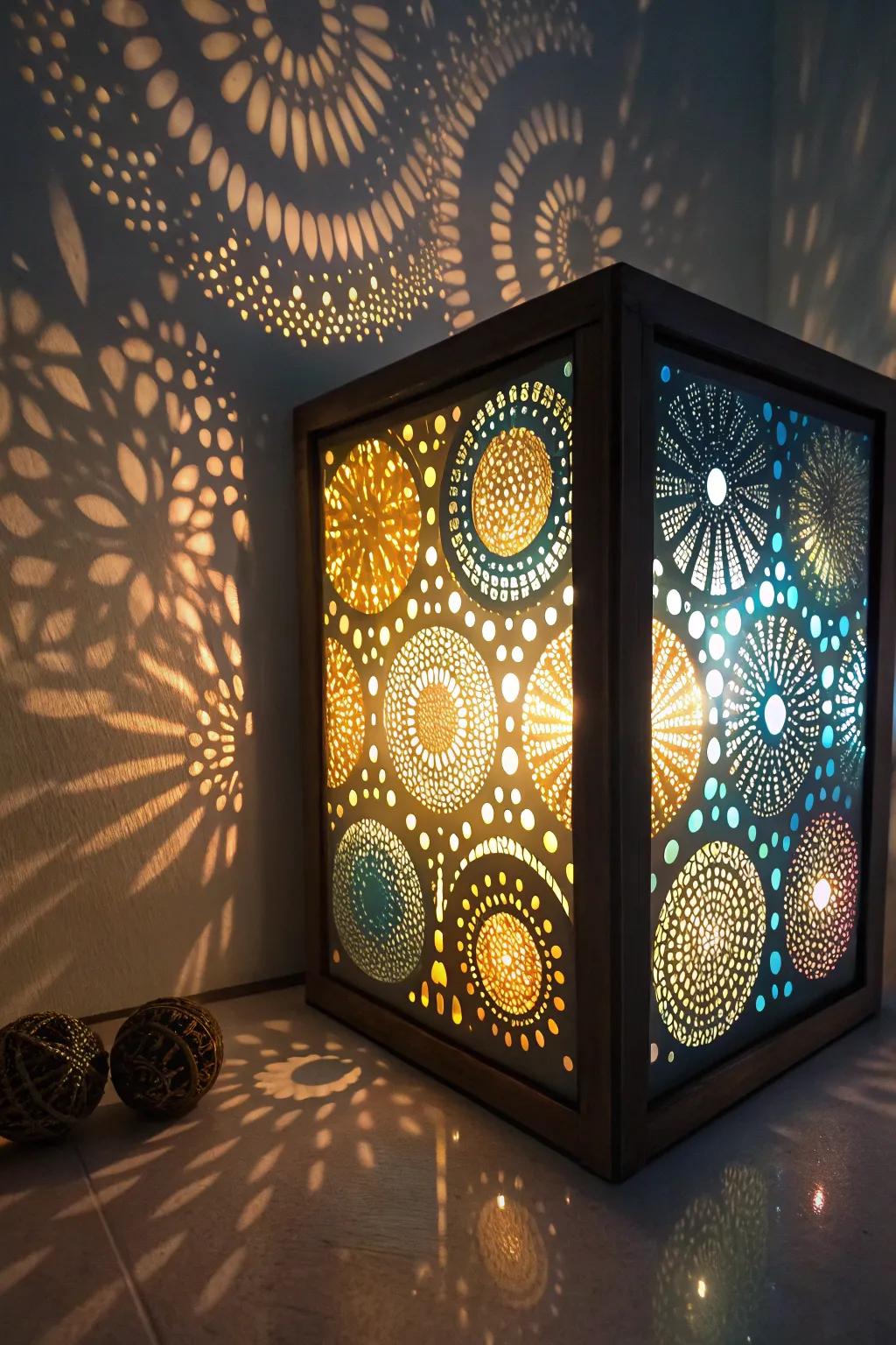 A dazzling illumination-filled Christmas shadow box