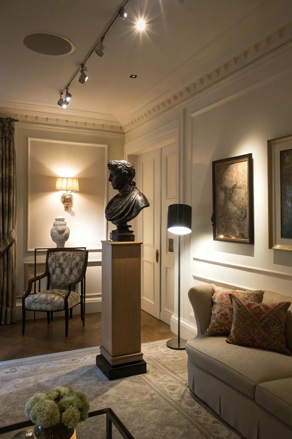 Spotlights draw awareness to special features within your home.