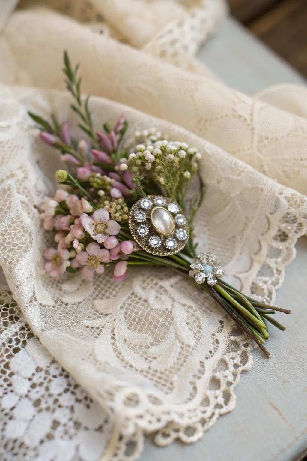 A vintage clasp incorporates heritage and style.