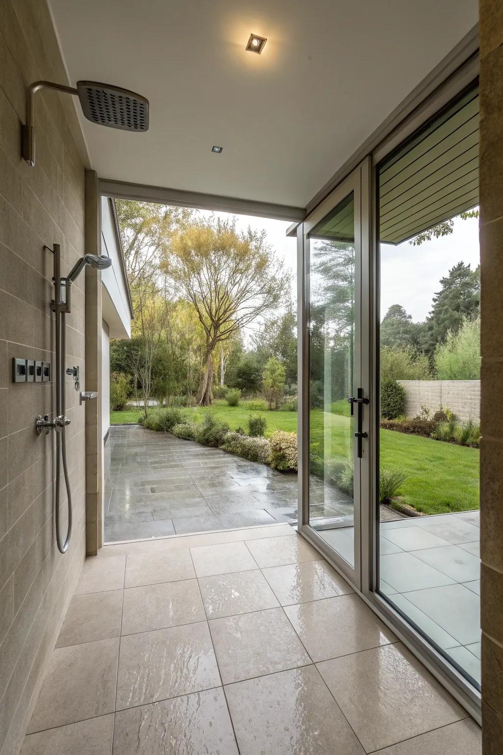 An indoor-outdoor connection offers a refreshing escape.