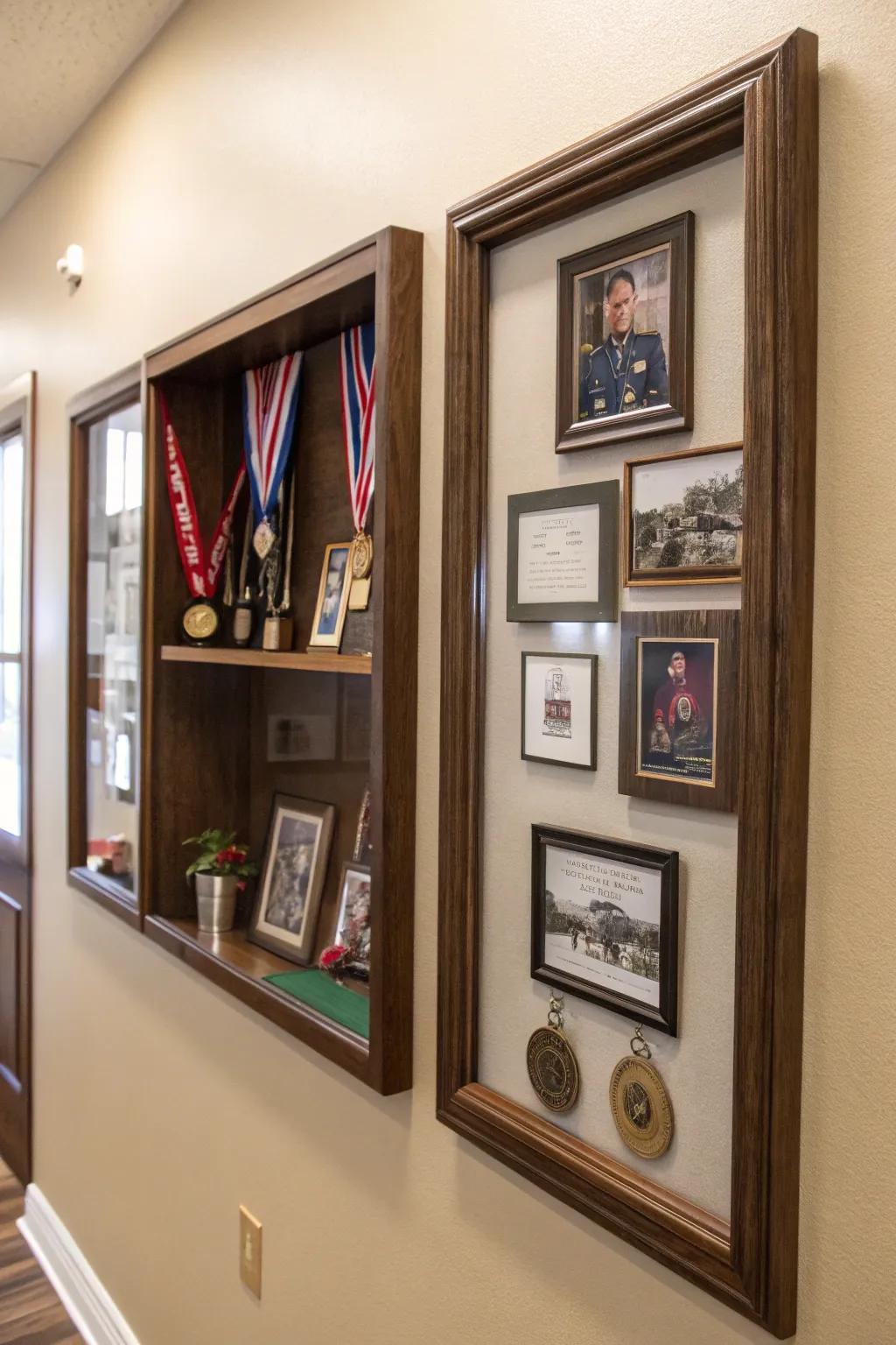 Shadow boxes personalize your space.