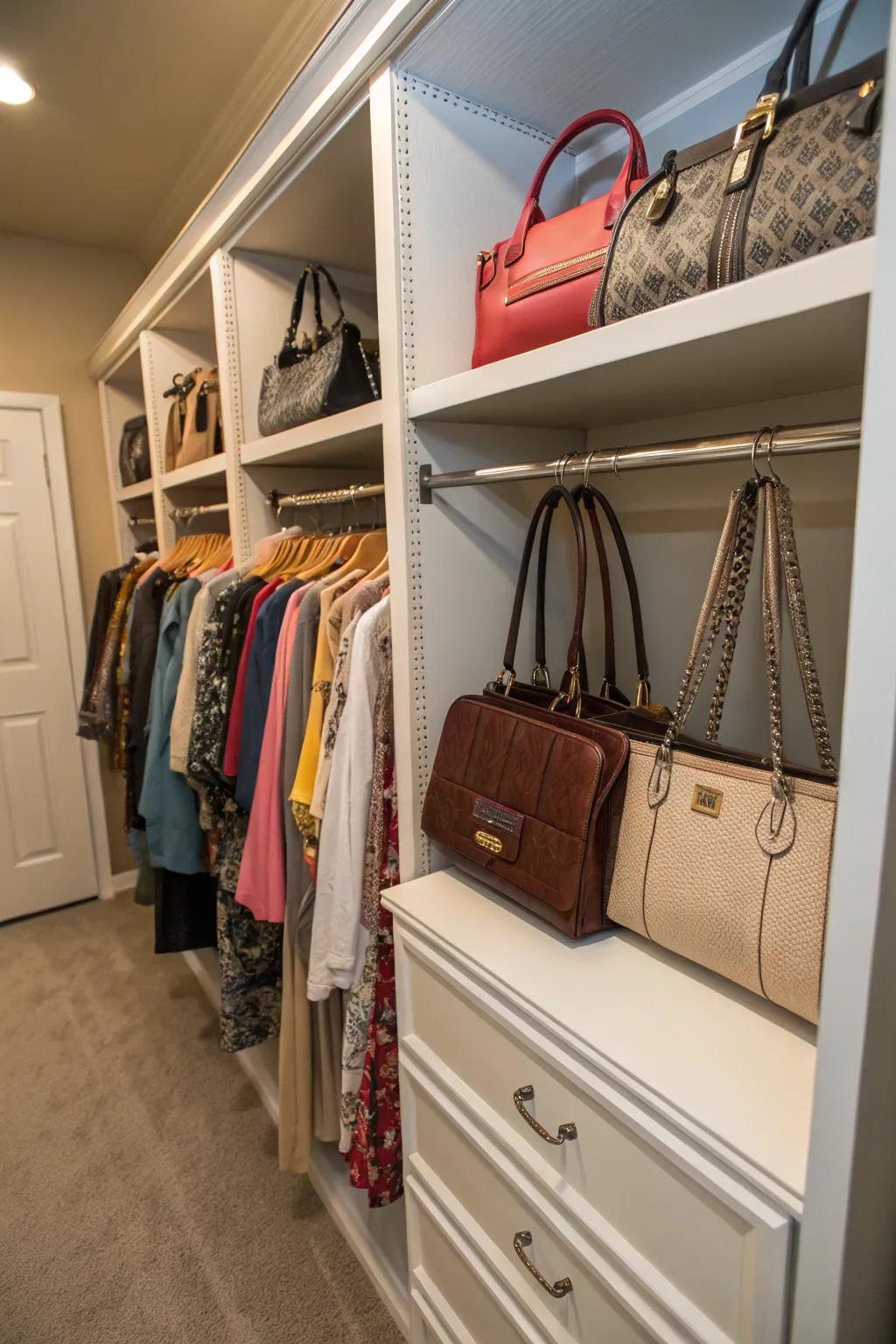 A designated alcove renders your bag gathering feel curated and within reach.