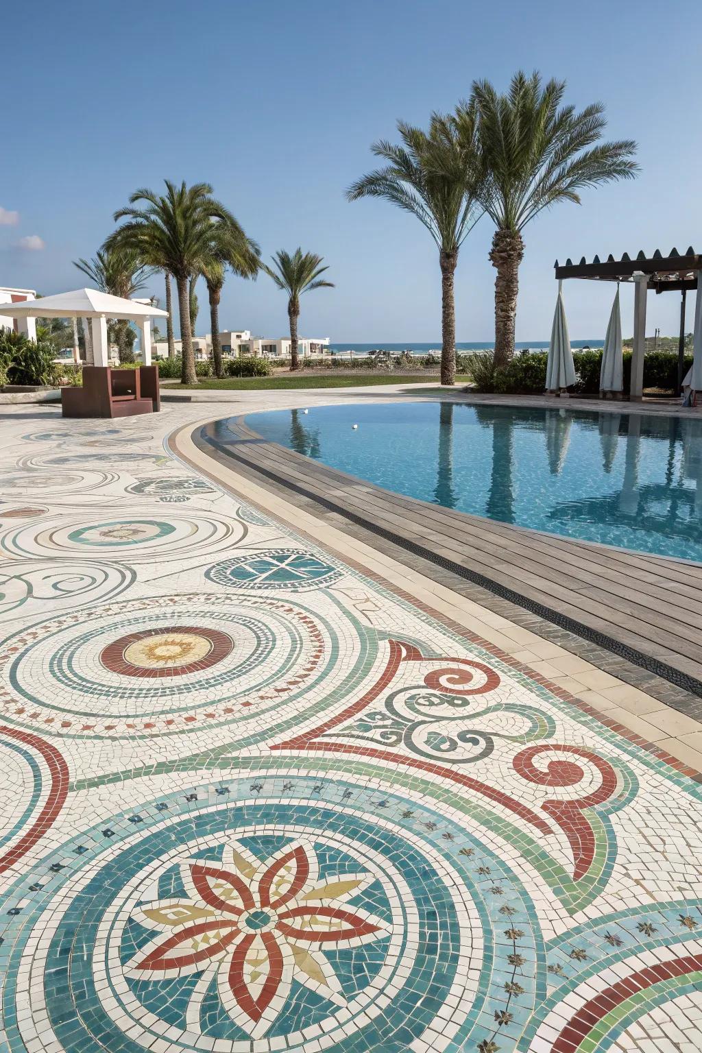 Tile art adds artistic style and lively energy.