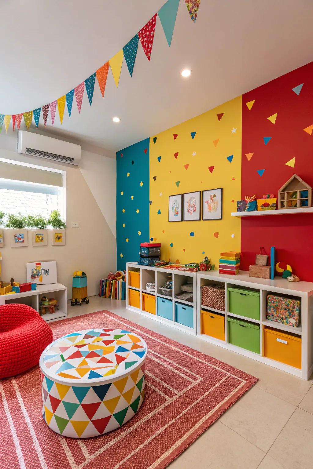 Vibrant shades energizing your playroom.