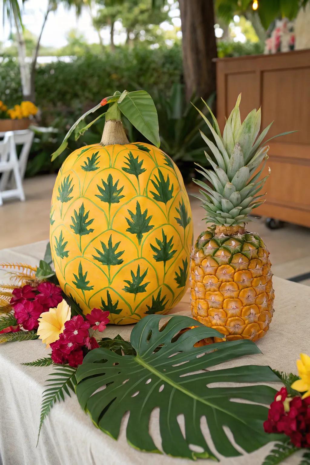Pineapple pumpkins add a splash of the tropics to your décor.