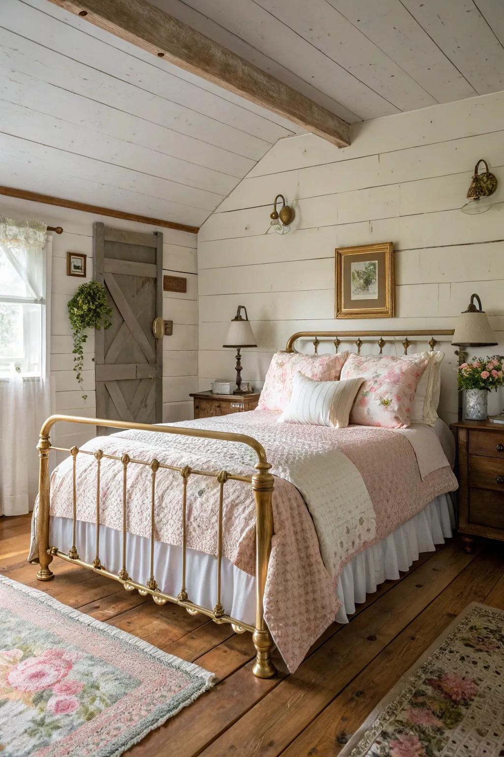 Vintage brass adds timeless charm.