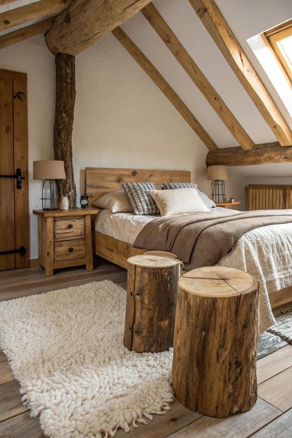 Lumber nub tables append uniqueness and nature's impression.