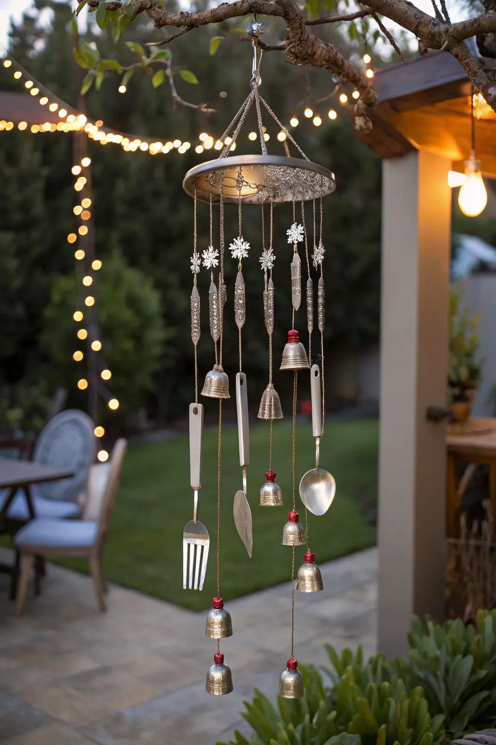 Jingles append an extra stratum of charm and euphony to this wind chime.