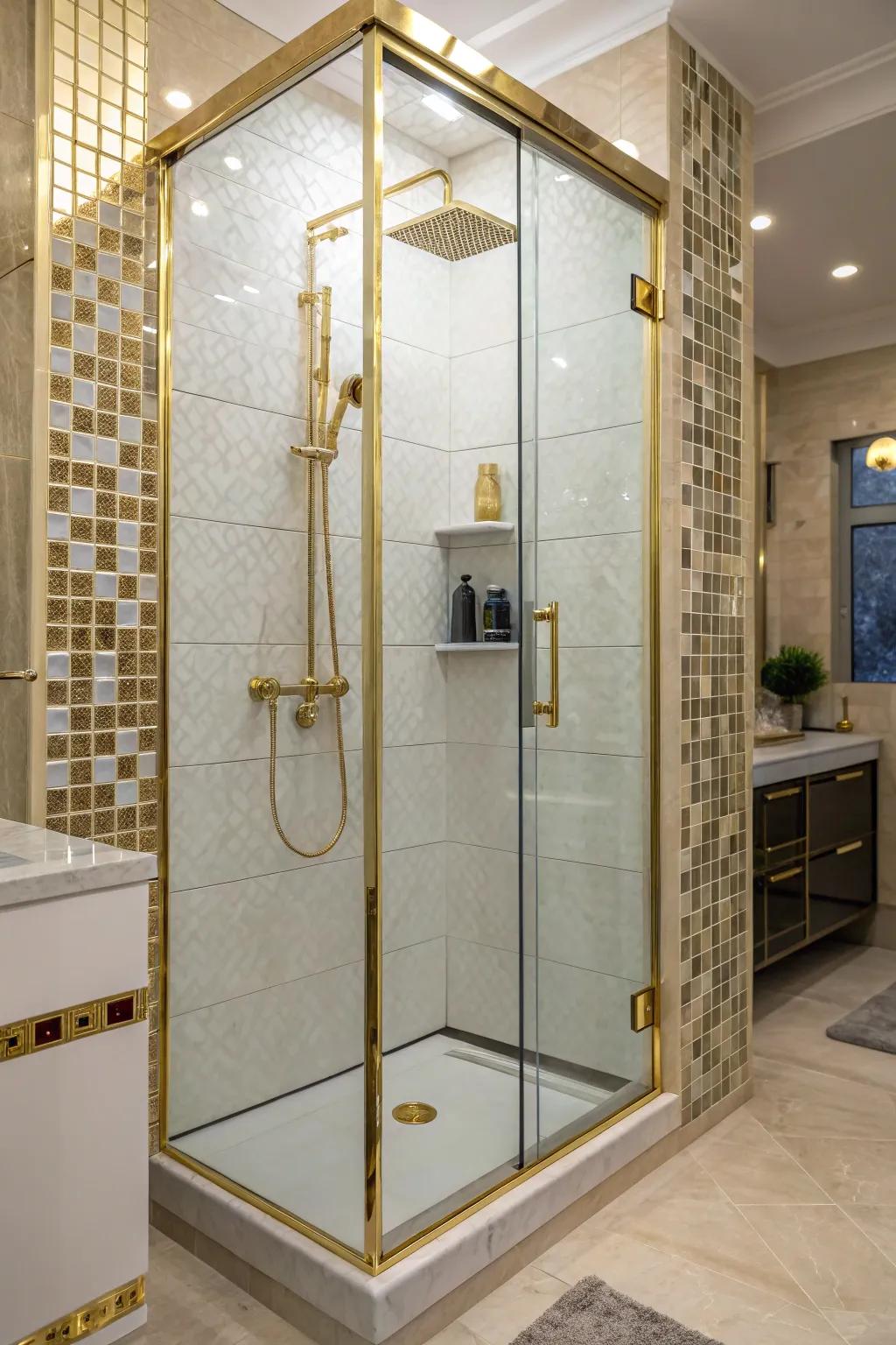 Gilded accents infuse opulence and warmth.
